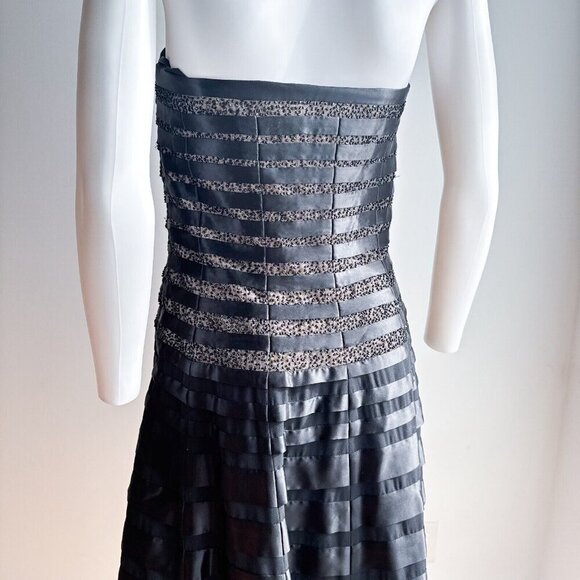 Victor & Delano Black Fit and Flare Beaded Strapless Cocktail Dress 8 - Picture 11 of 11